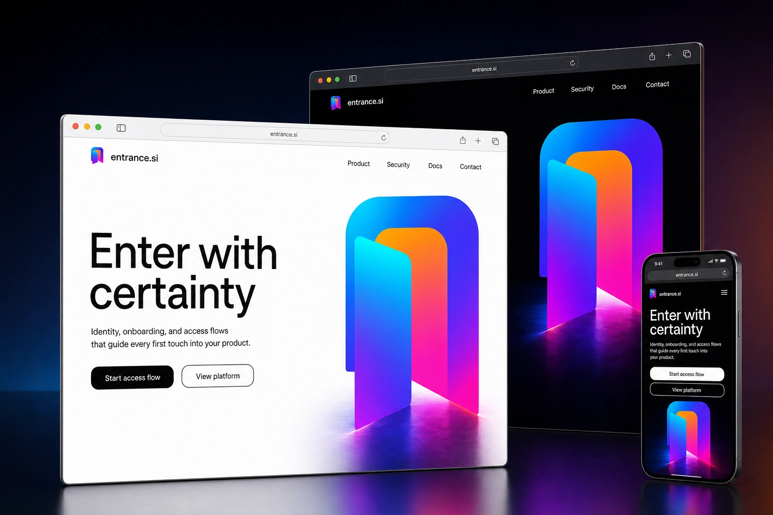 entrance.si website concept preview