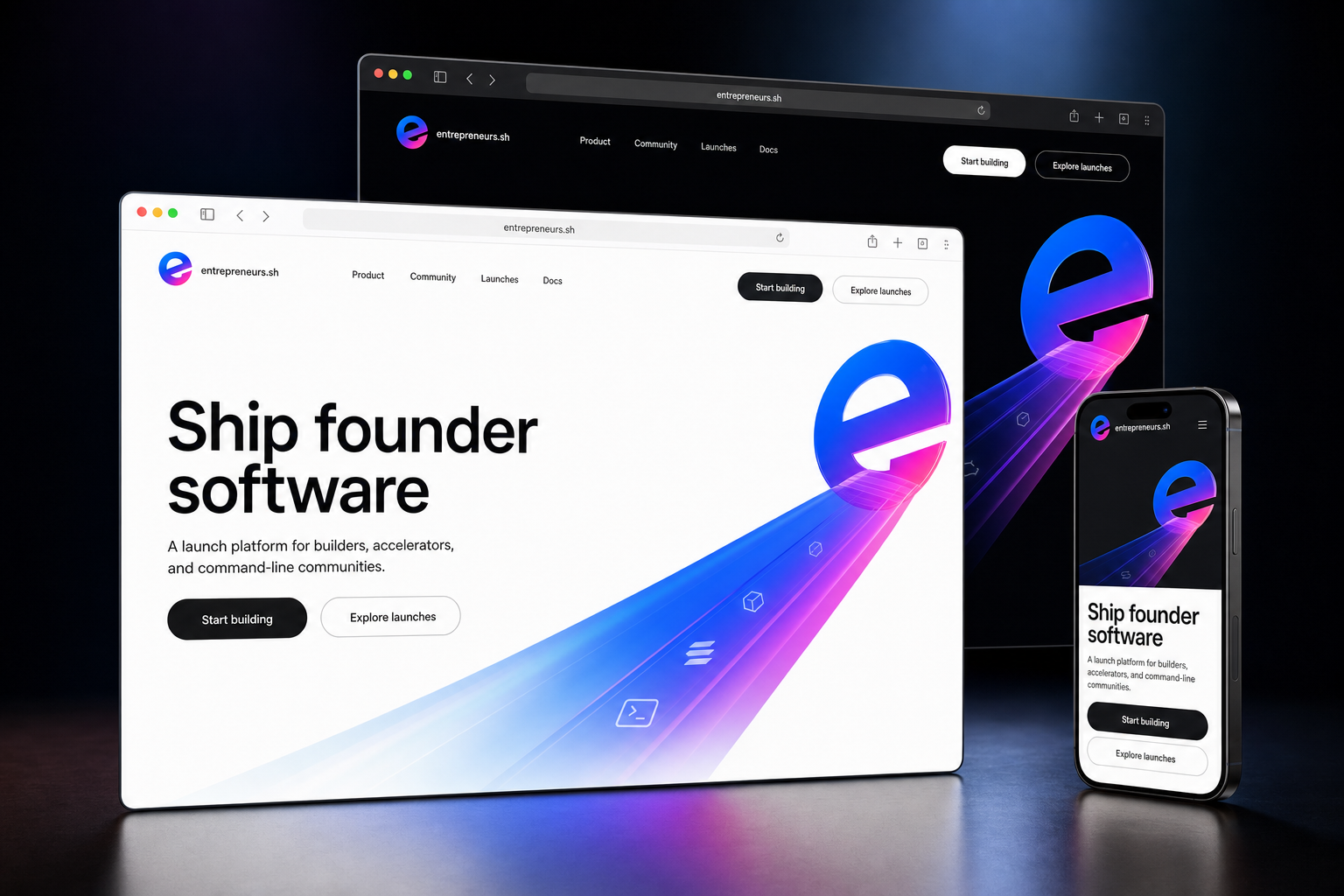 entrepreneurs.sh website concept preview enlarged