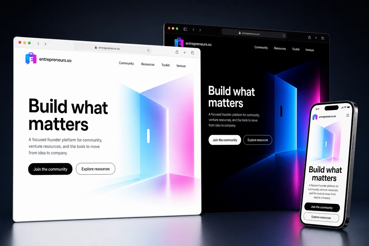 entrepreneurs.so website concept preview