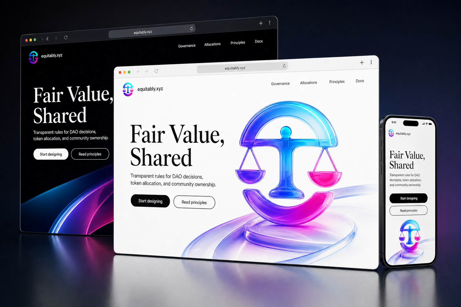 equitably.xyz website concept preview enlarged
