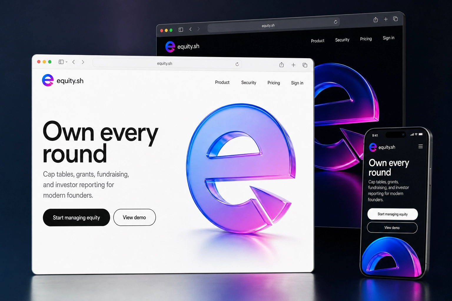 equity.sh website concept preview