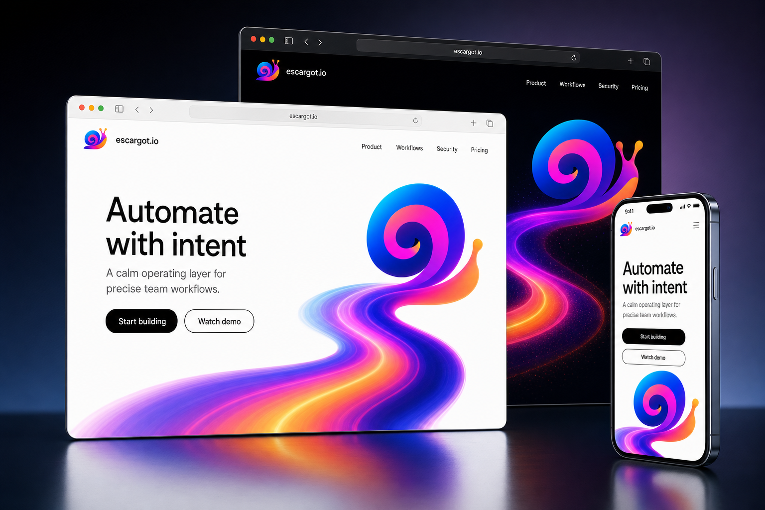 escargot.io website concept preview