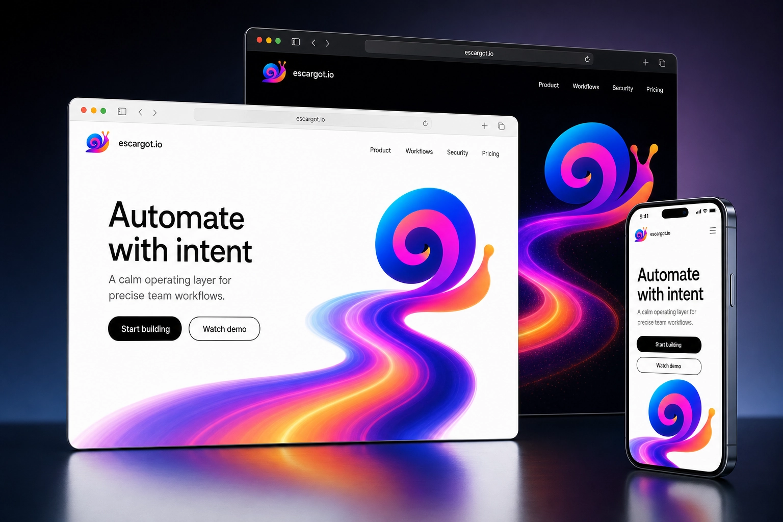 escargot.io website concept preview
