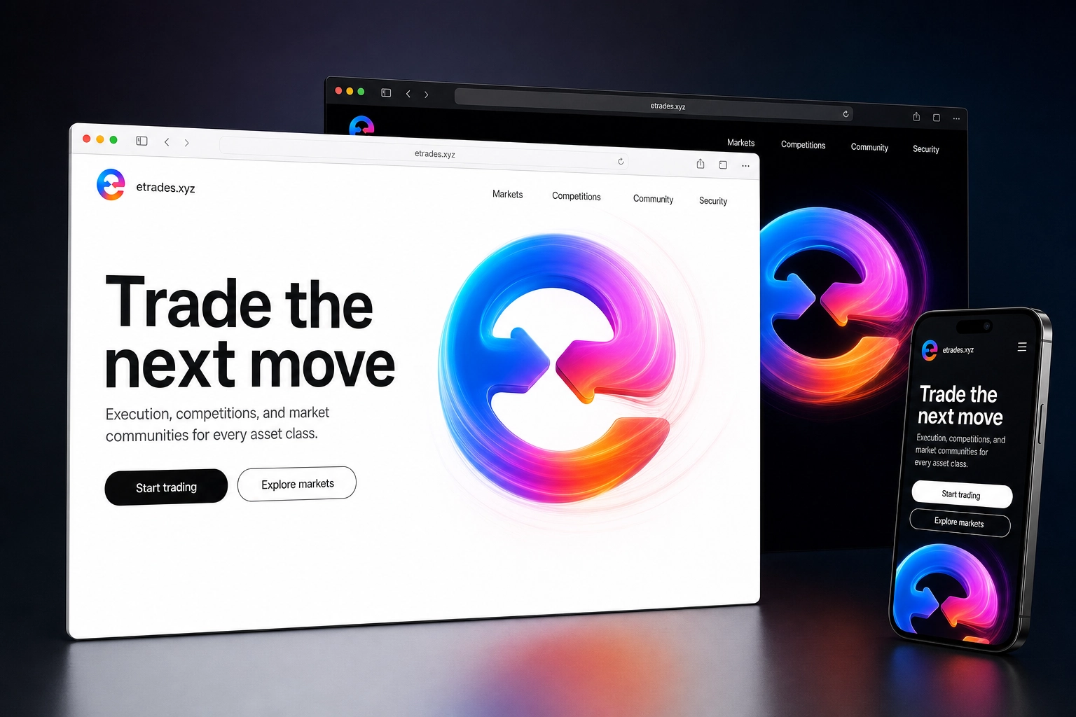 etrades.xyz website concept preview