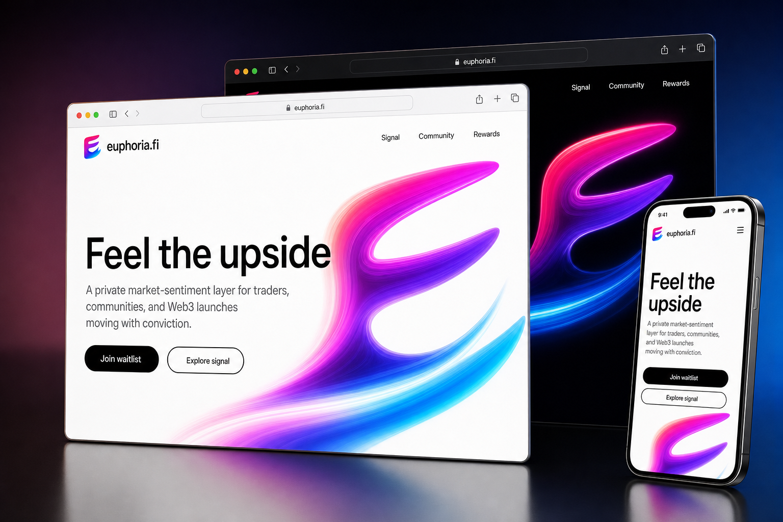 euphoria.fi website concept preview enlarged