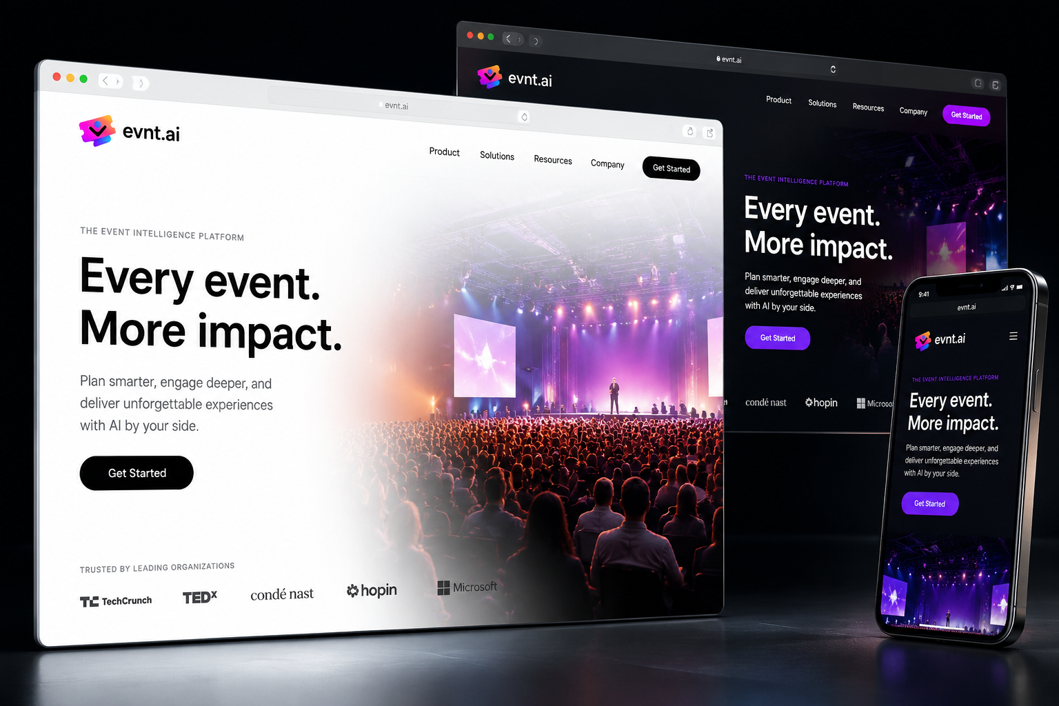 evnt.ai website concept preview
