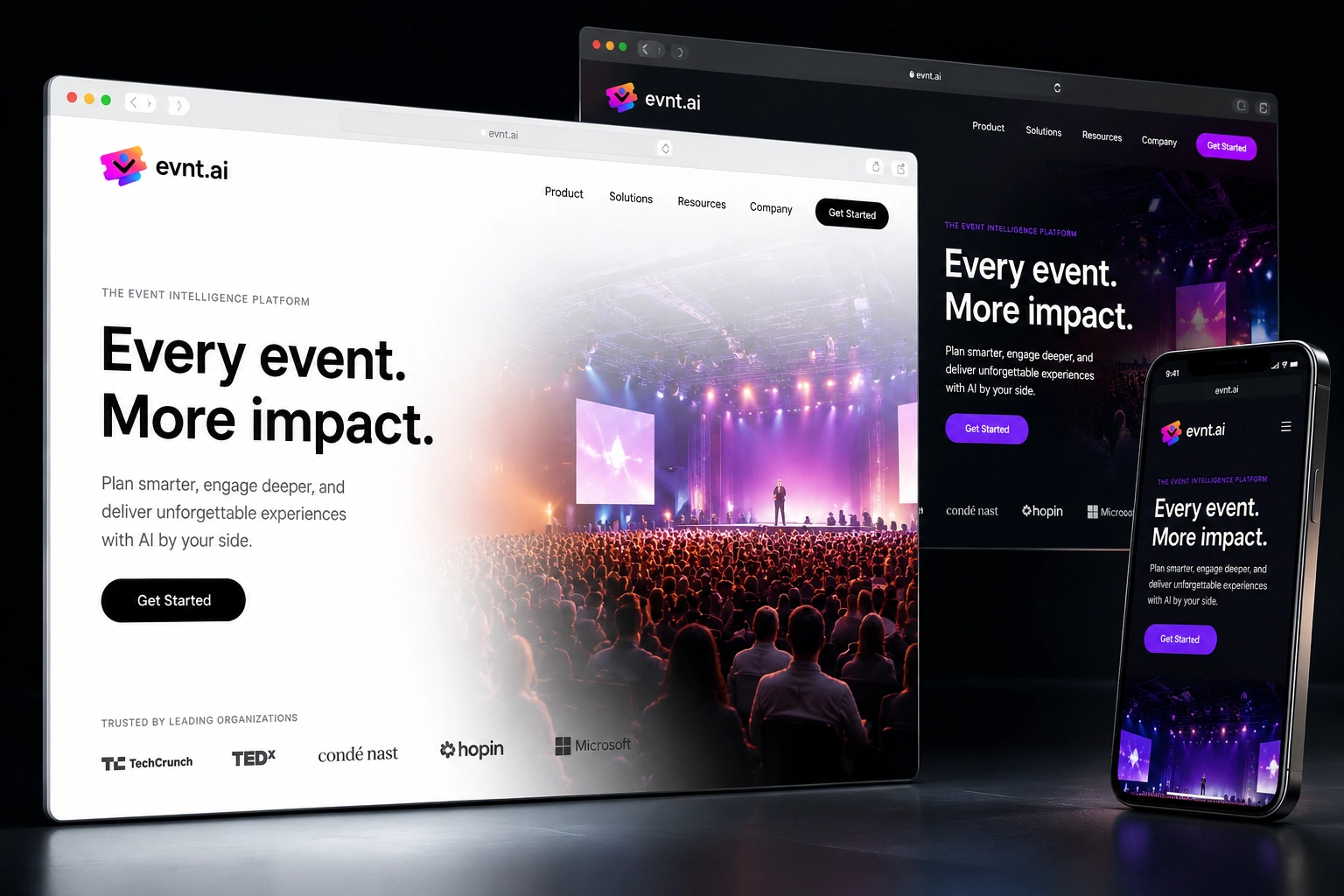 evnt.ai website concept preview