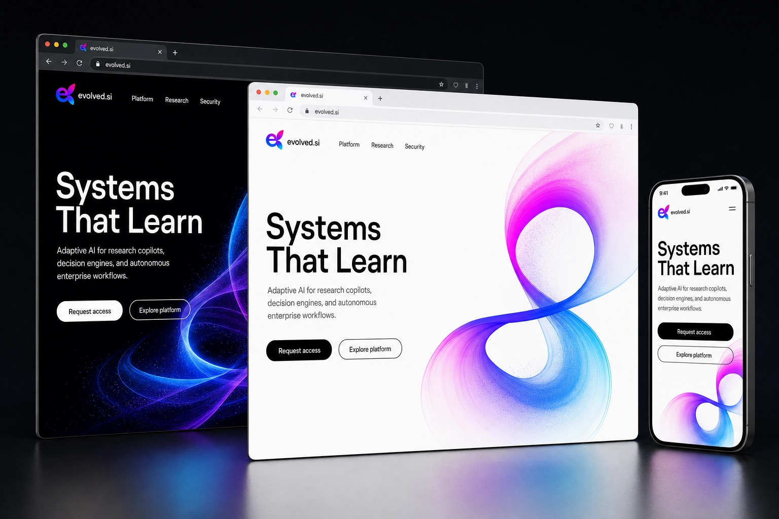 evolved.si website concept preview
