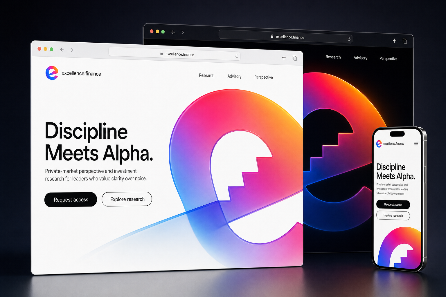 excellence.finance website concept preview enlarged