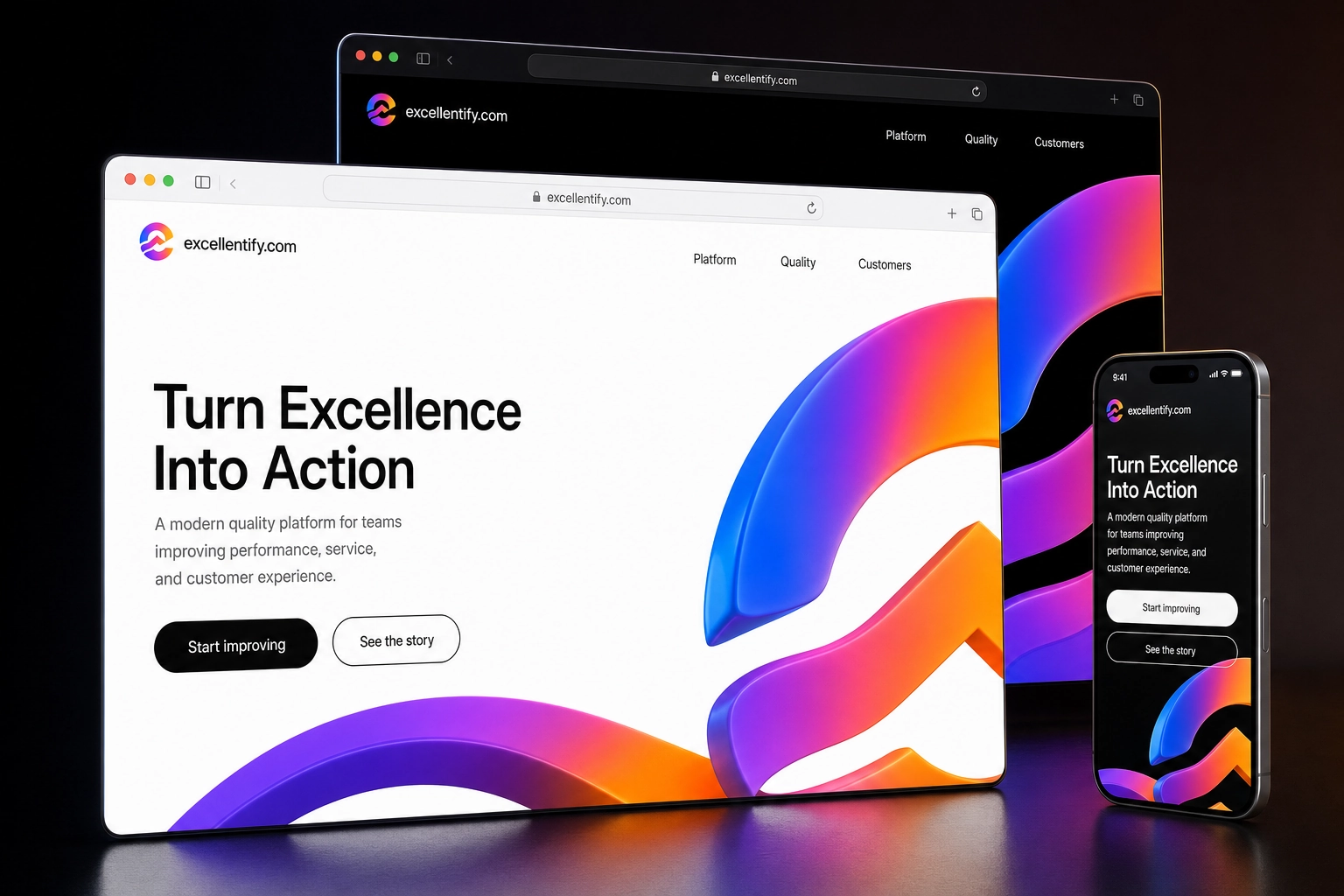 excellentify.com website concept preview