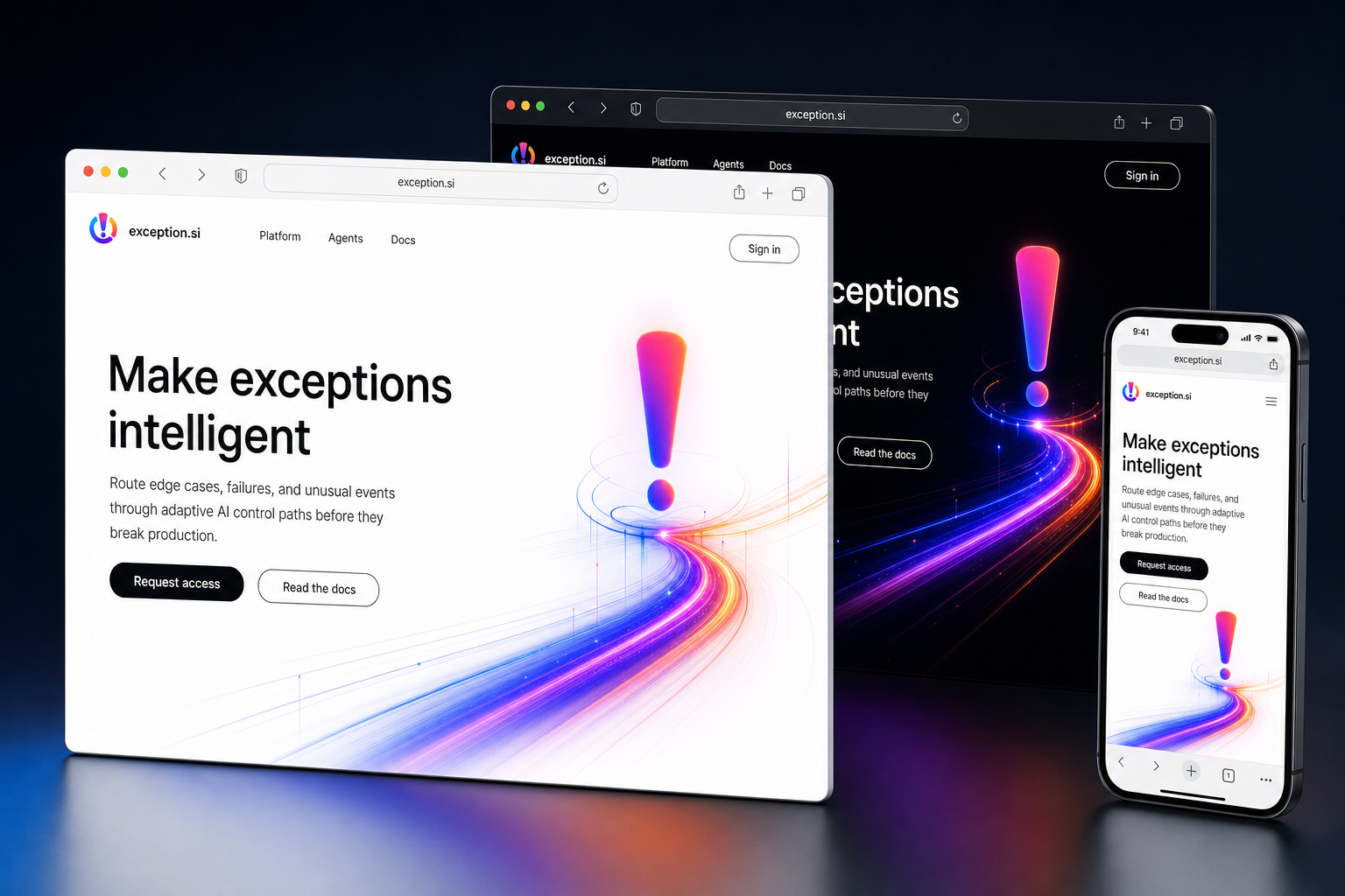 exception.si website concept preview
