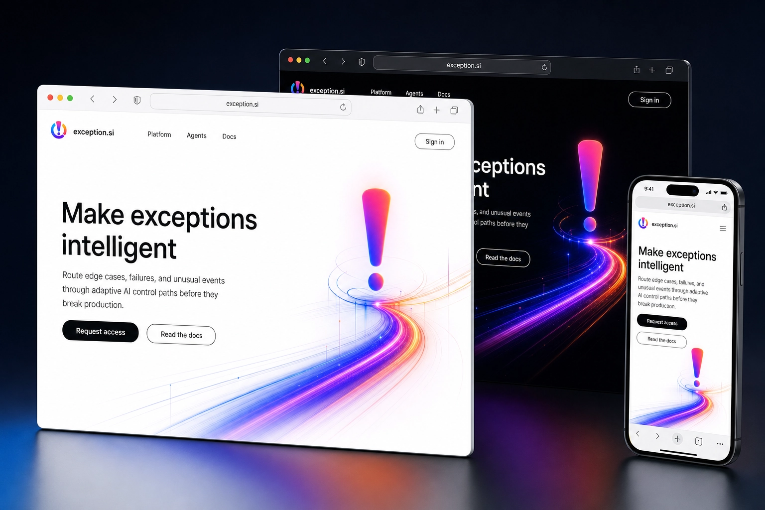 exception.si website concept preview