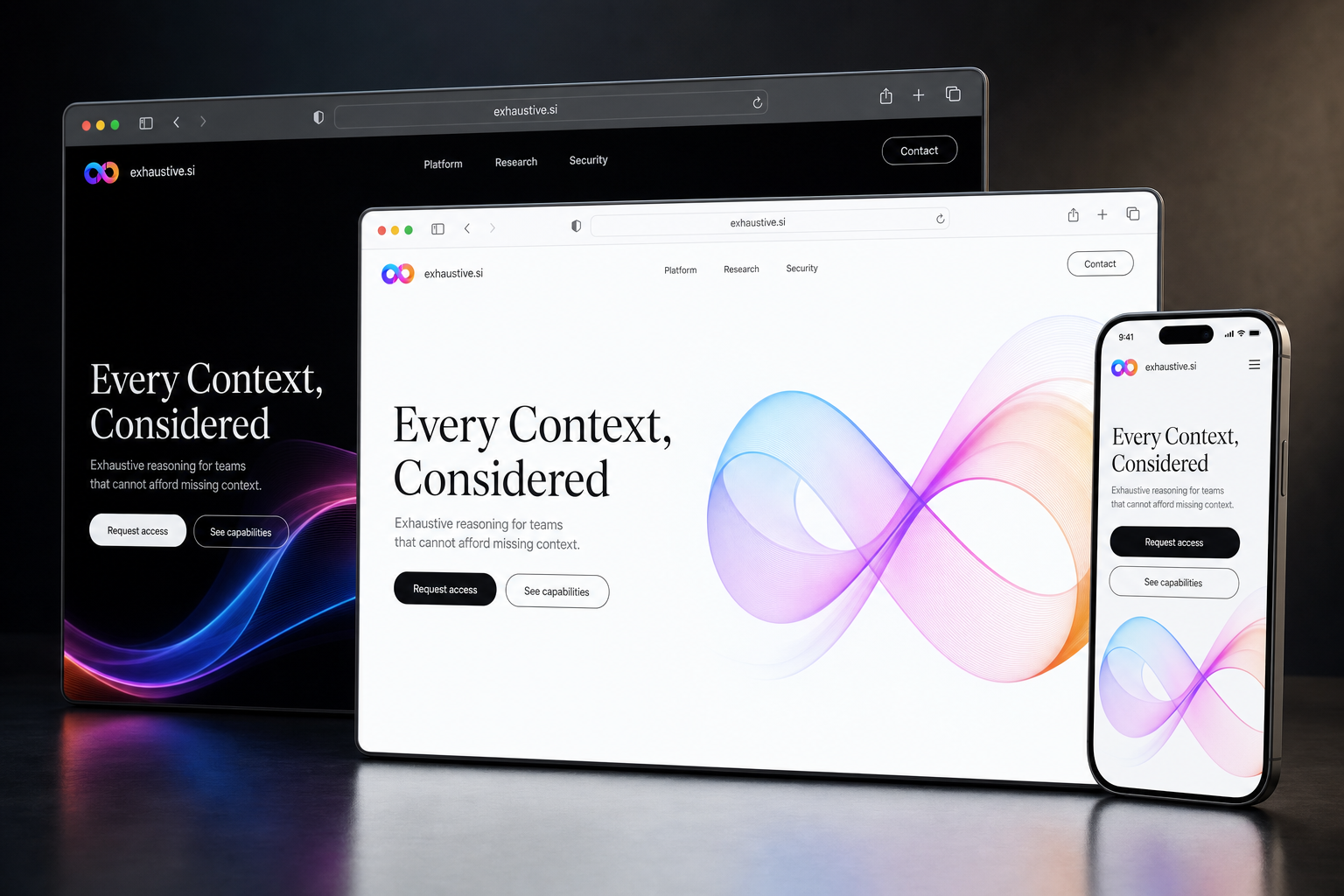 exhaustive.si website concept preview