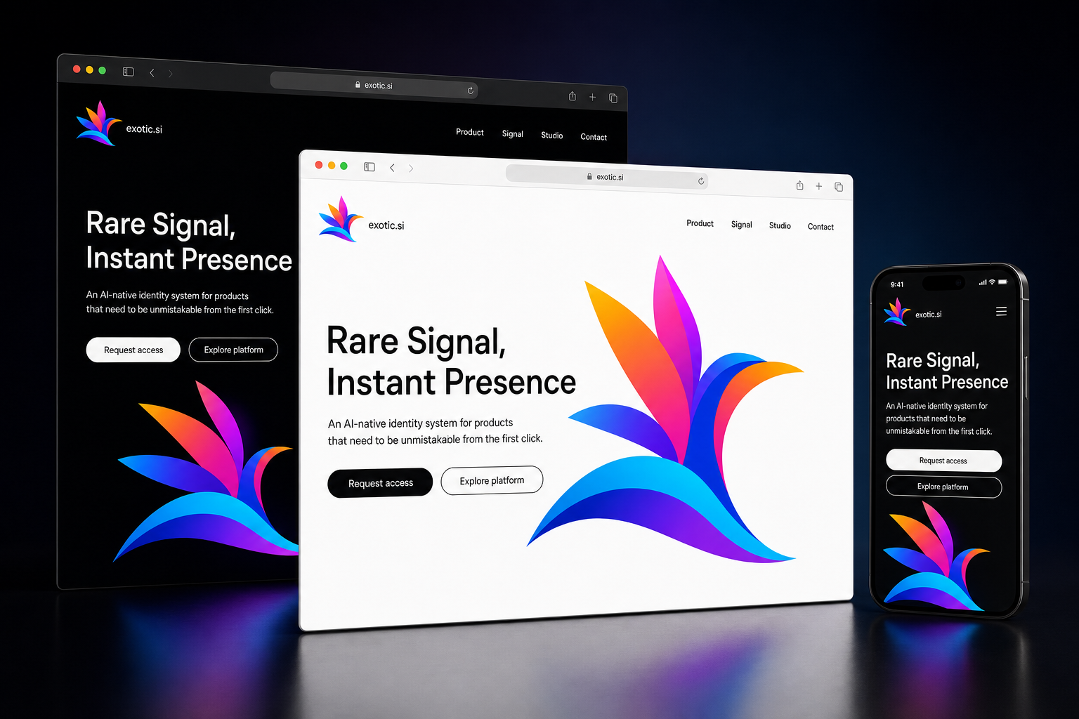 exotic.si website concept preview