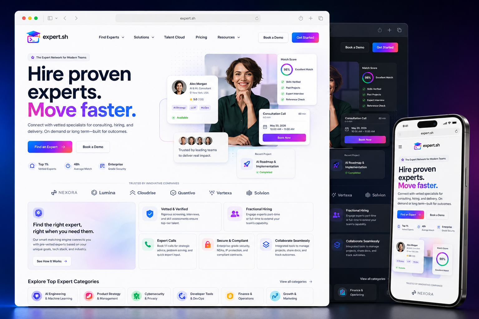 expert.sh website concept preview
