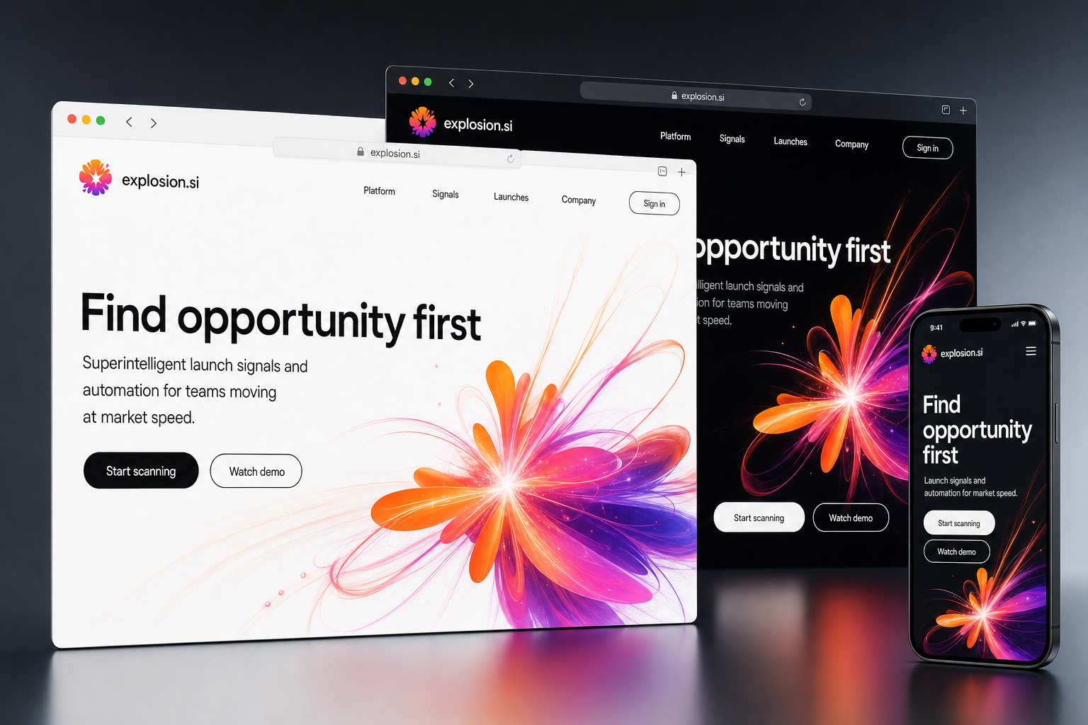 explosion.si website concept preview