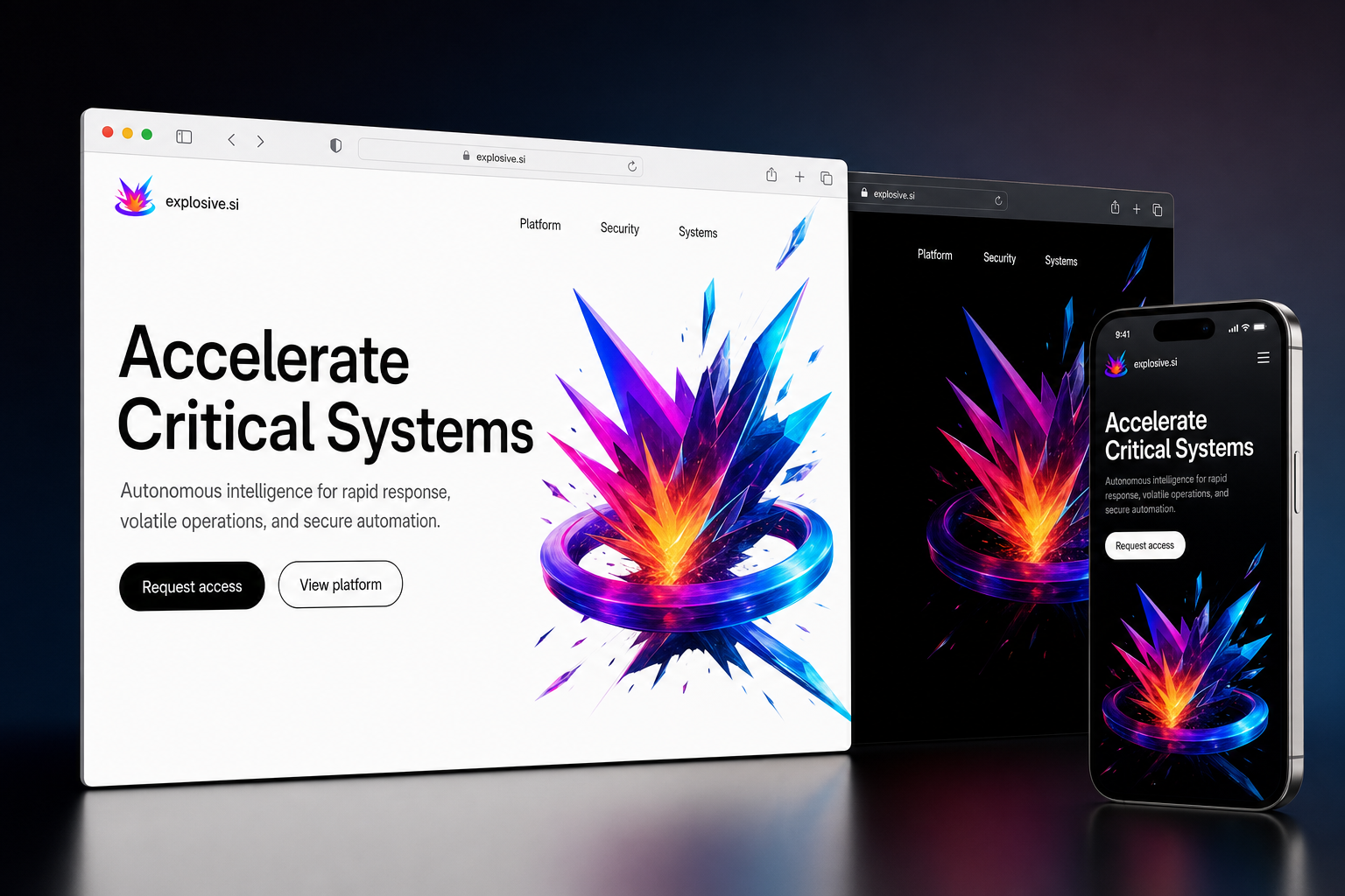 explosive.si website concept preview