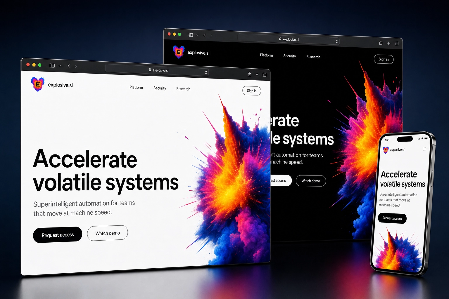 explosive.si website concept preview