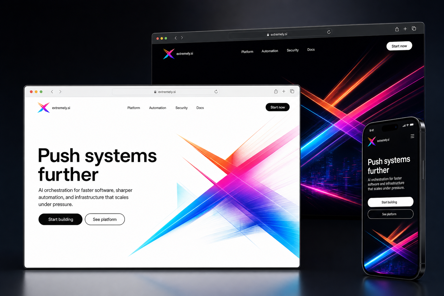 extremely.si website concept preview