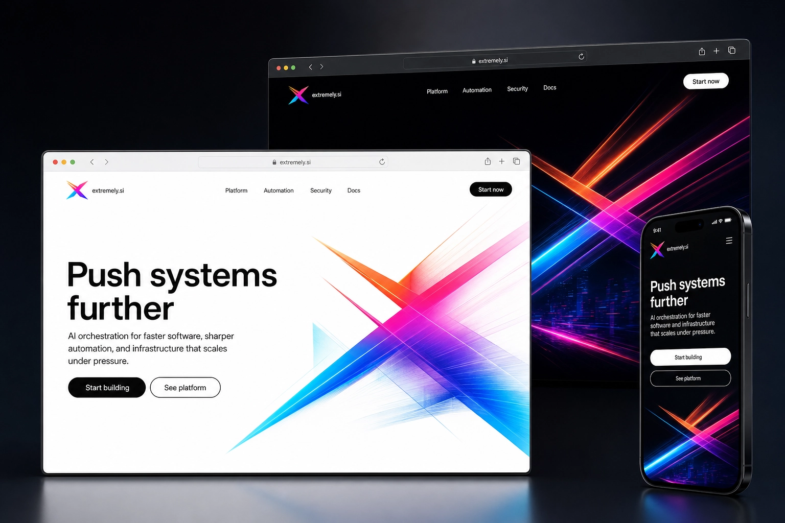 extremely.si website concept preview