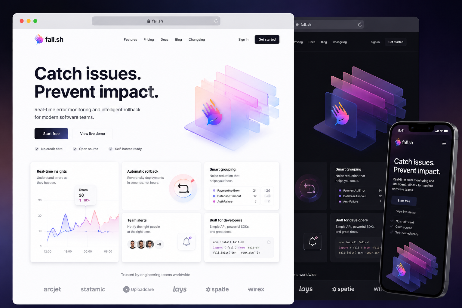 fall.sh website concept preview