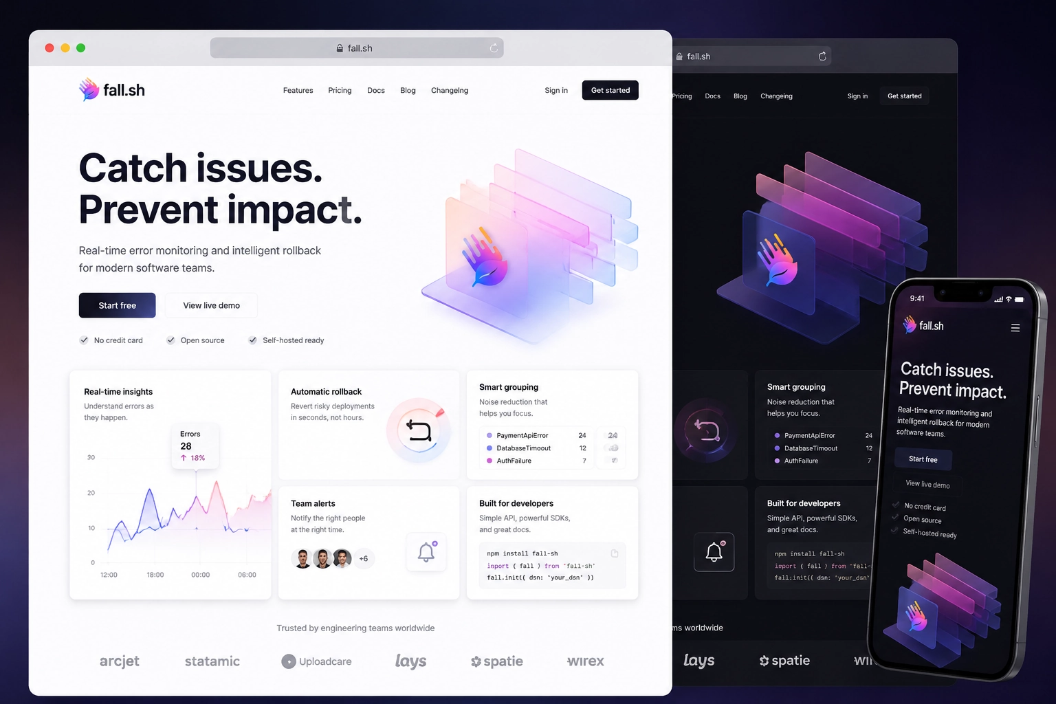 fall.sh website concept preview