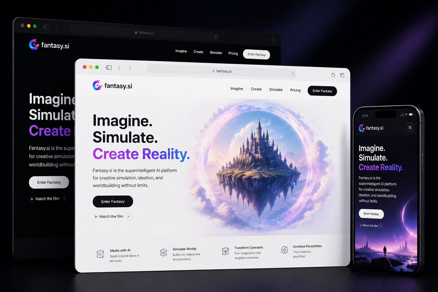 fantasy.si website concept preview