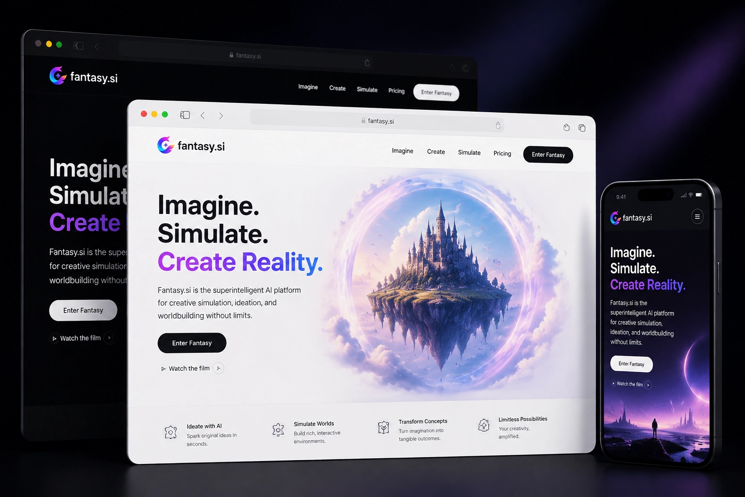 fantasy.si website concept preview