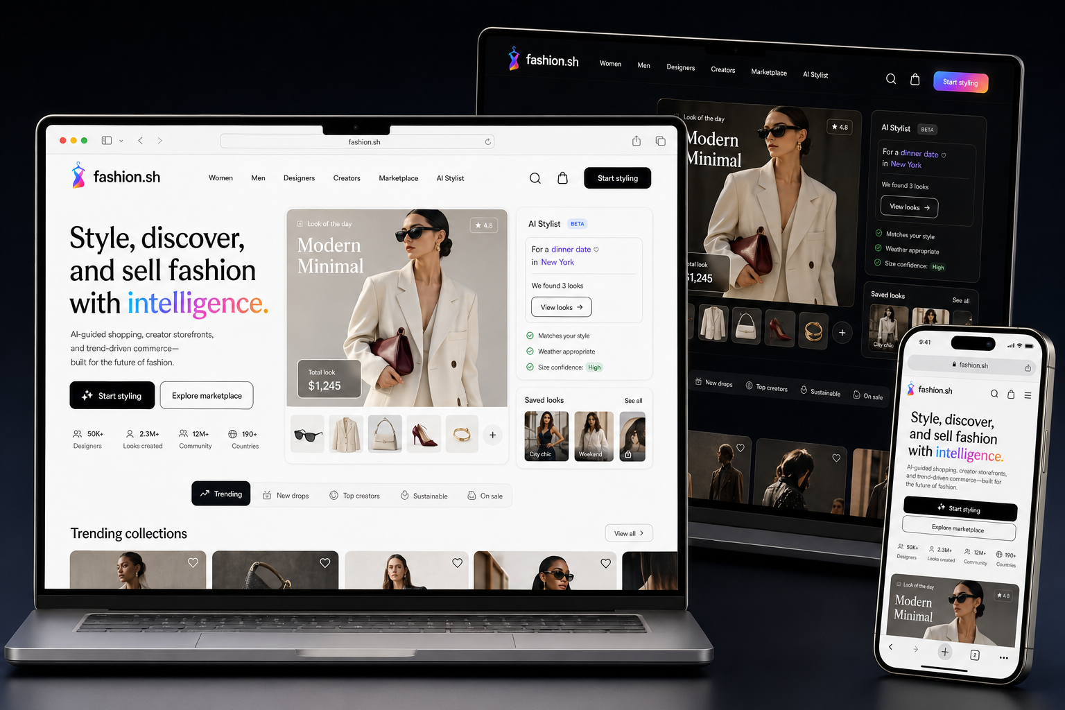 fashion.sh website concept preview