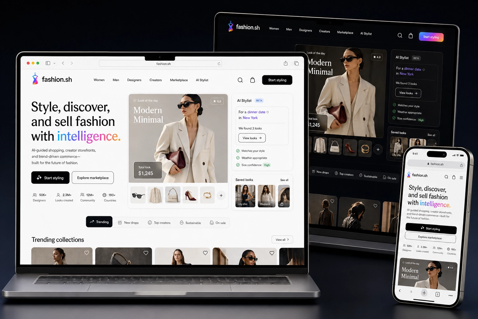 fashion.sh website concept preview