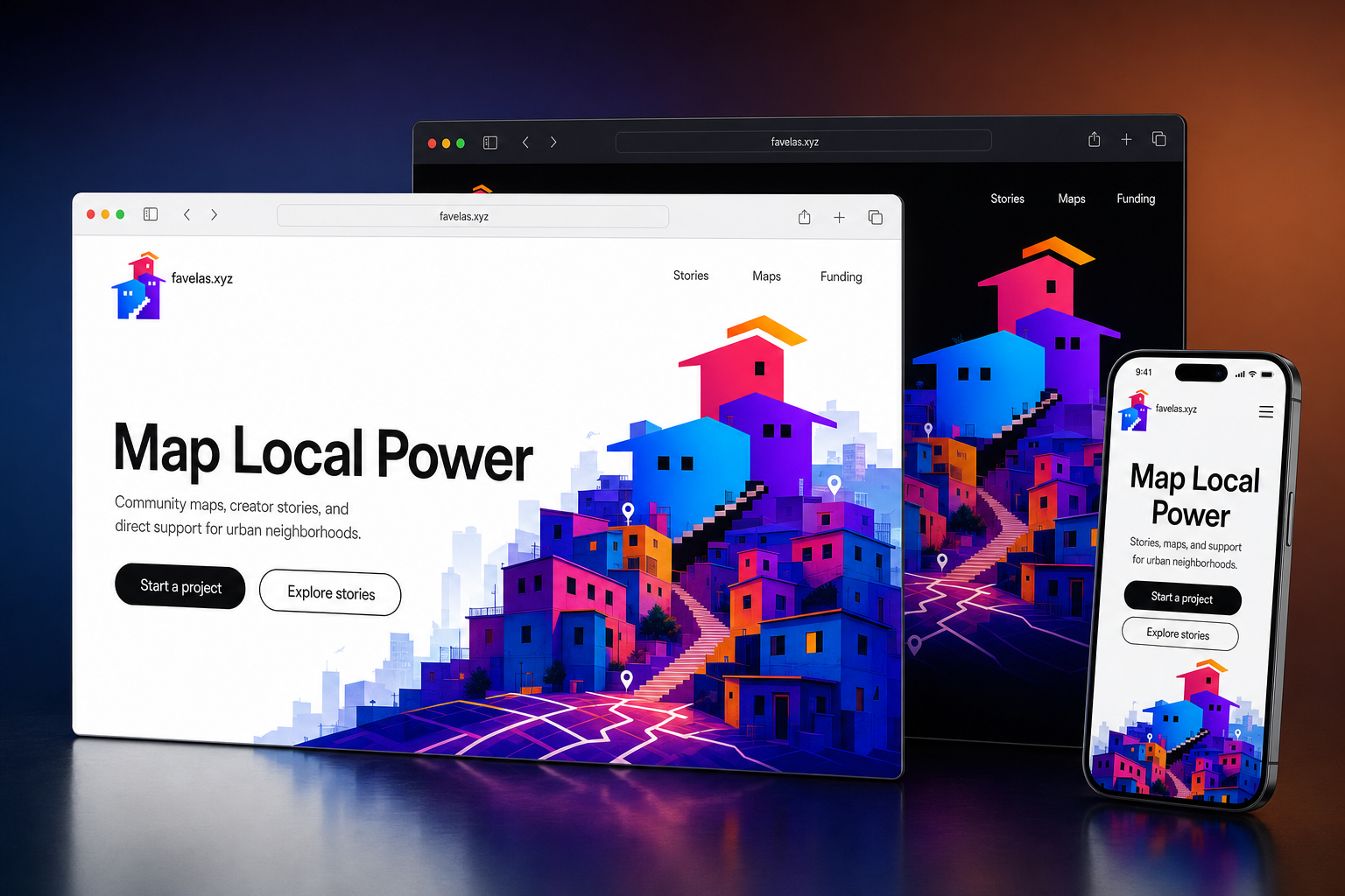 favelas.xyz website concept preview enlarged