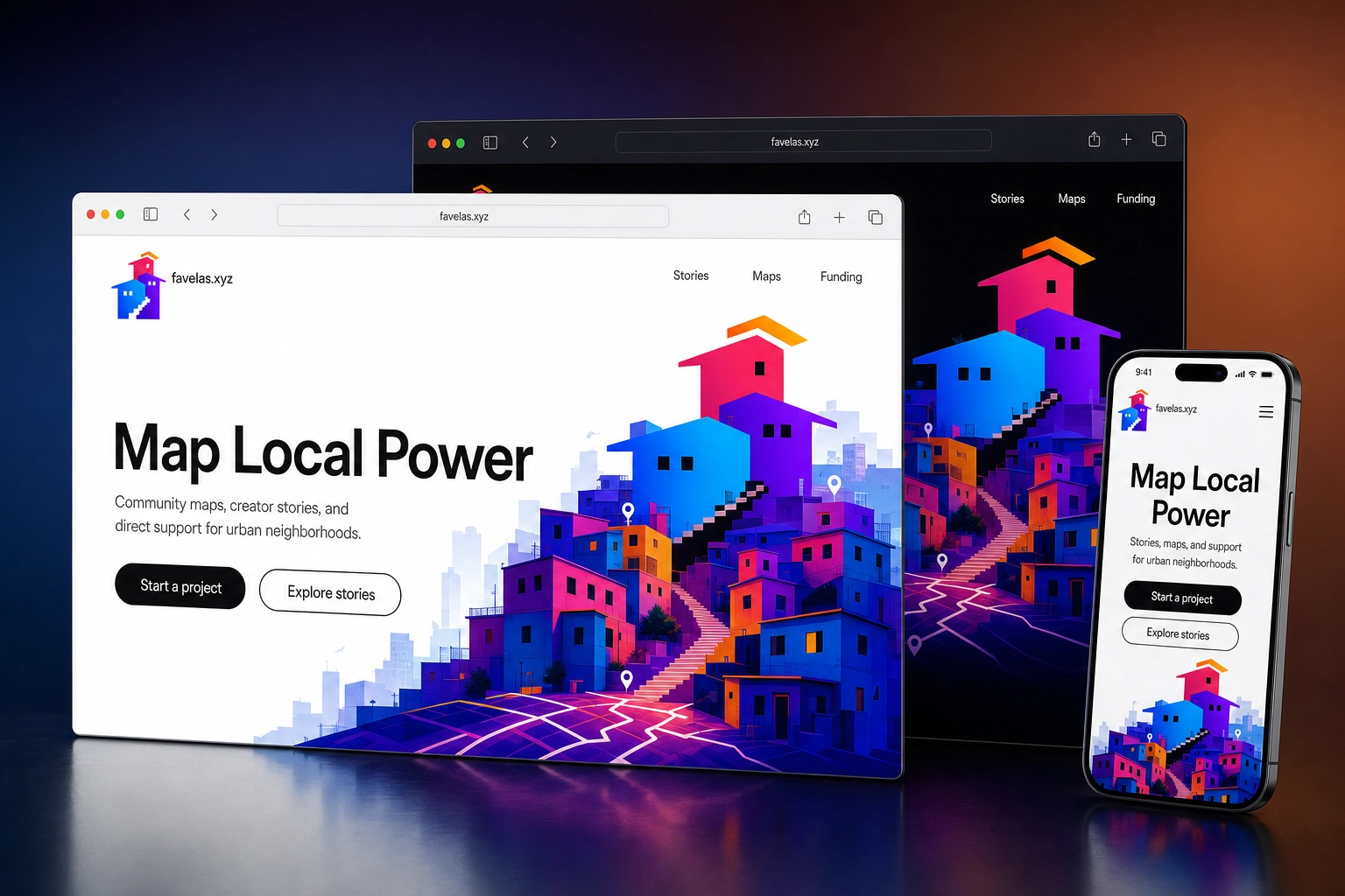 favelas.xyz website concept preview