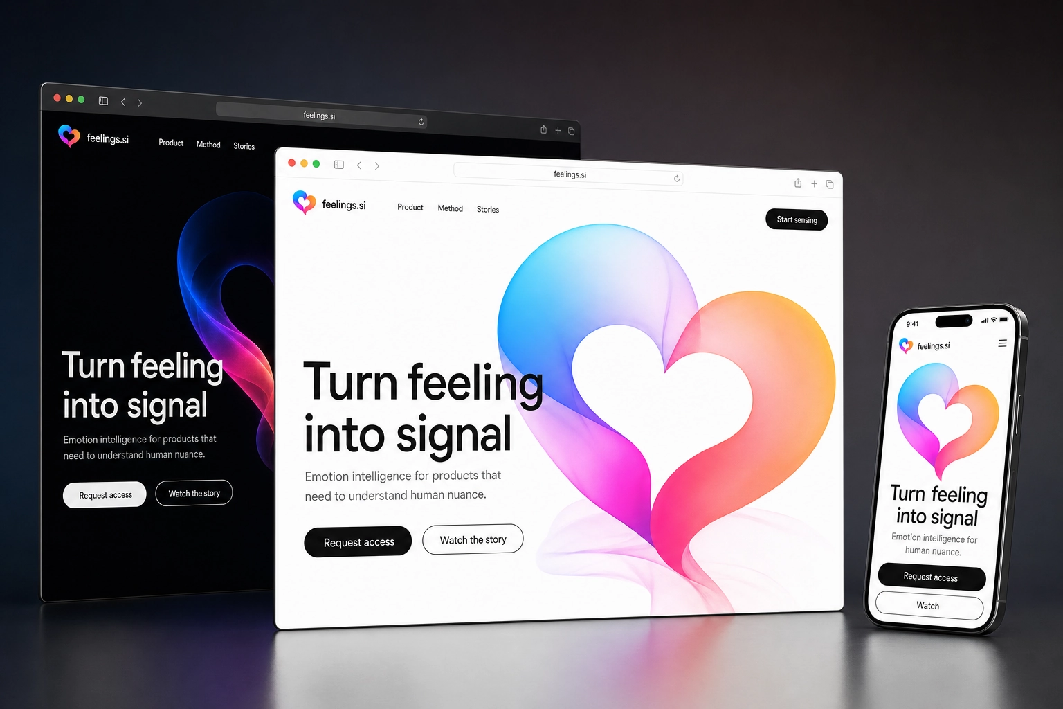 feelings.si website concept preview