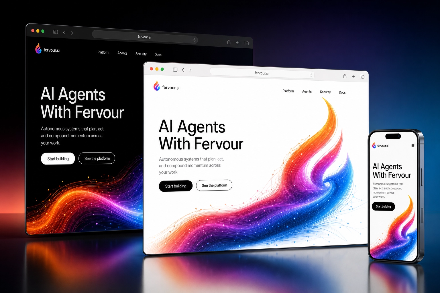 fervour.si website concept preview