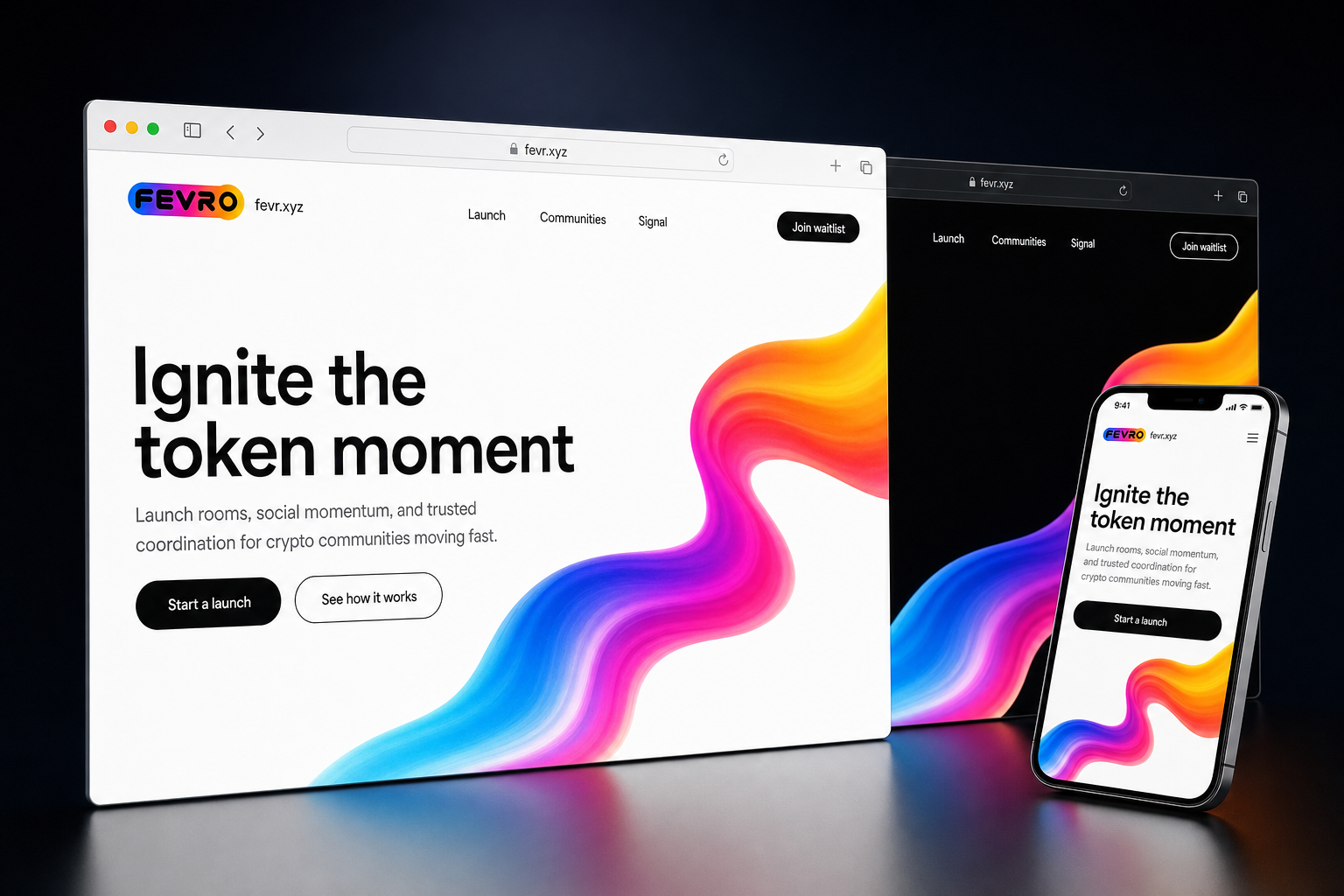 fevr.xyz website concept preview enlarged