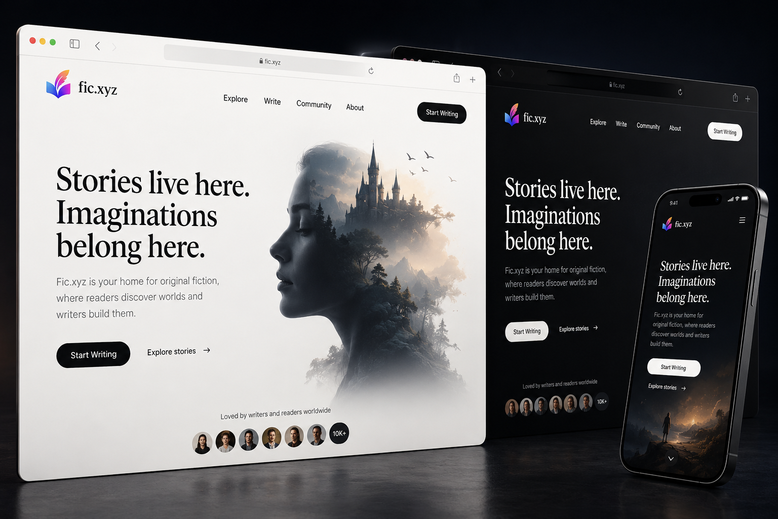 fic.xyz website concept preview