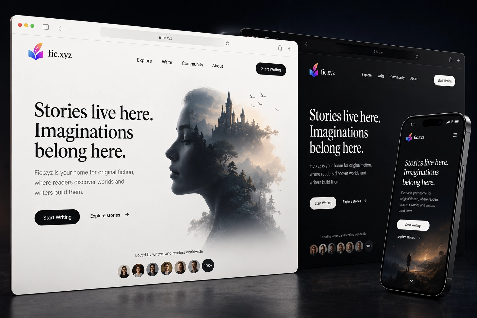 fic.xyz website concept preview