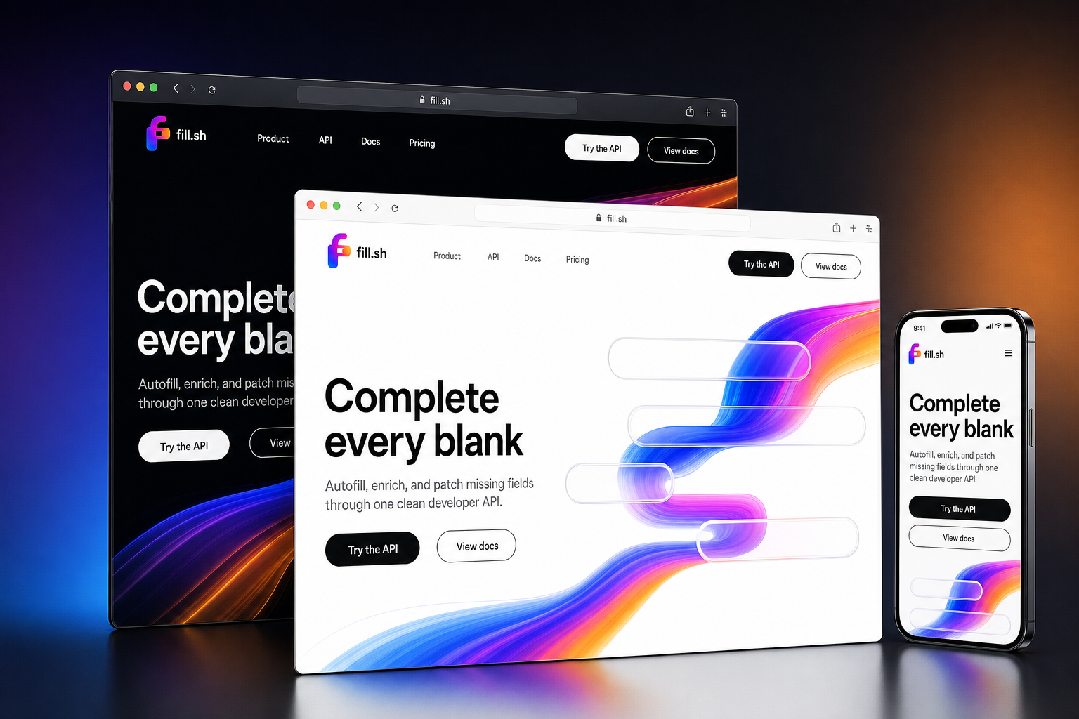 fill.sh website concept preview enlarged