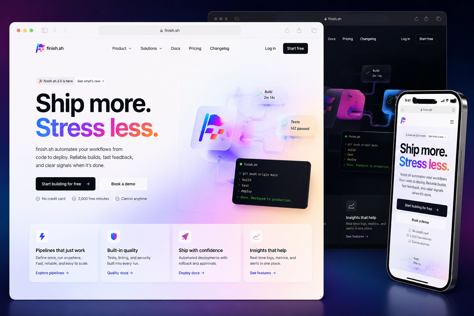 finish.sh website concept preview