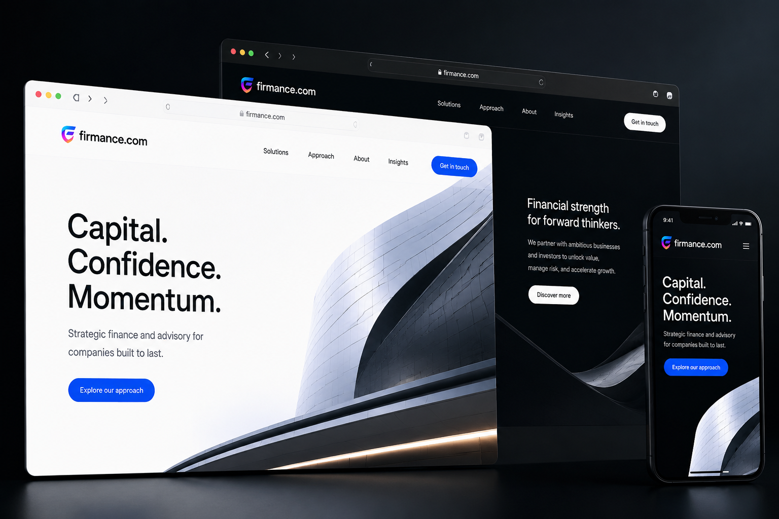 firmance.com website concept preview