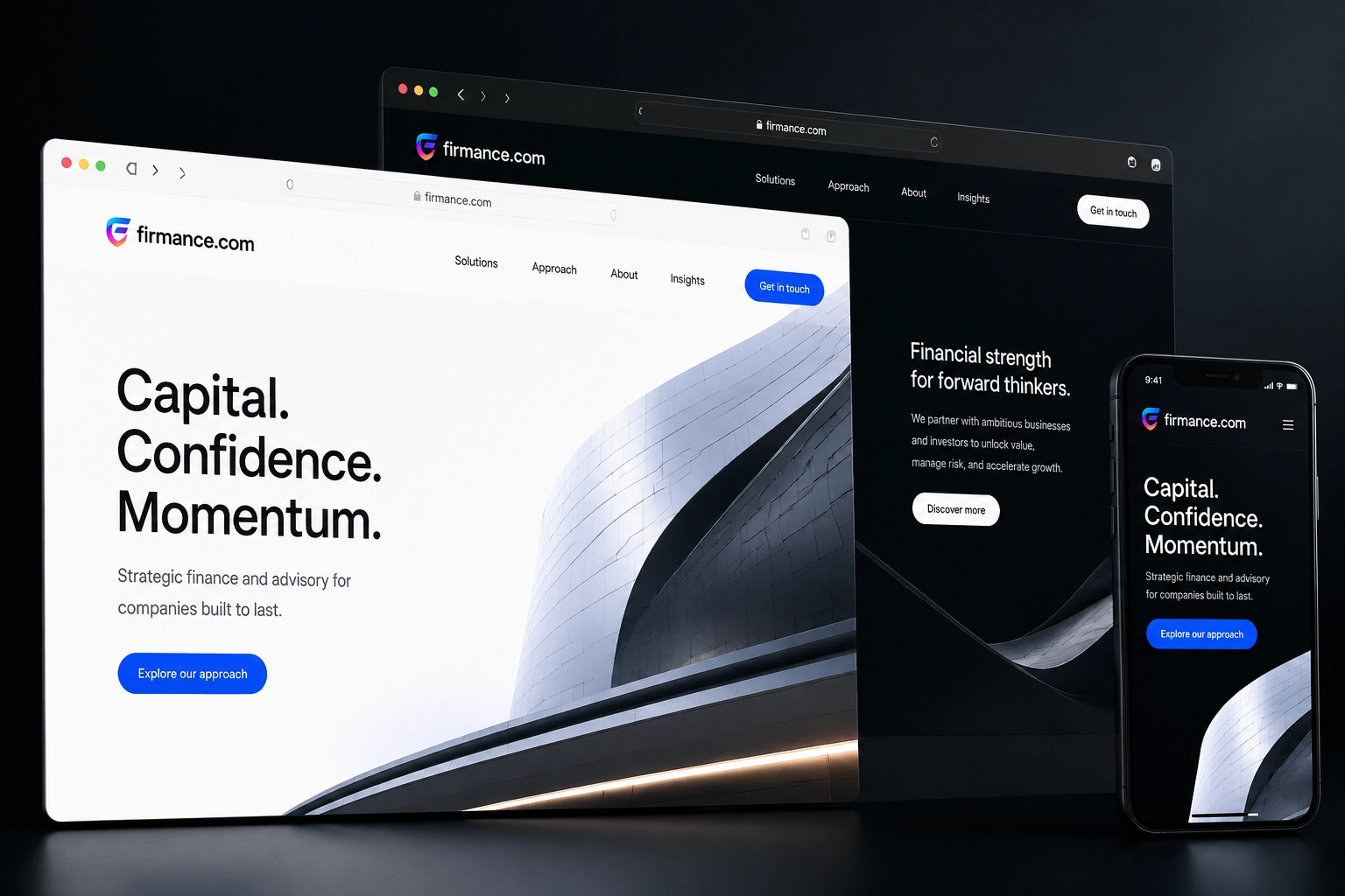 firmance.com website concept preview