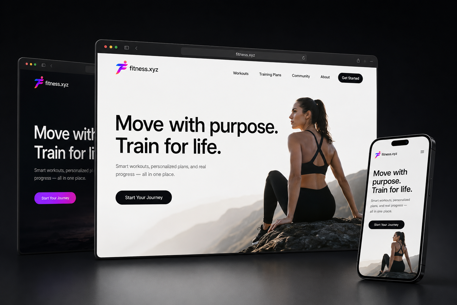 fitness.xyz website concept preview