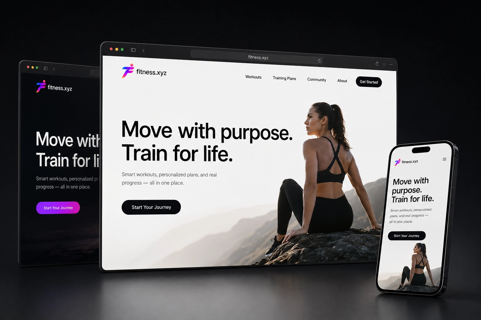 fitness.xyz website concept preview