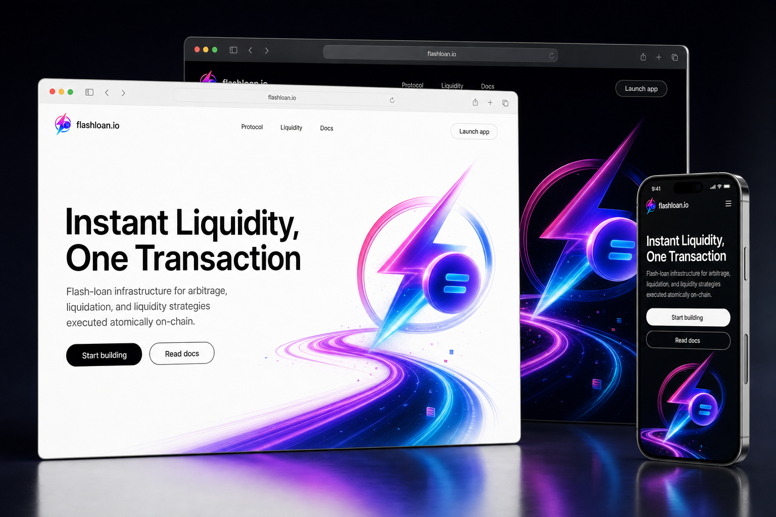 flashloan.io website concept preview