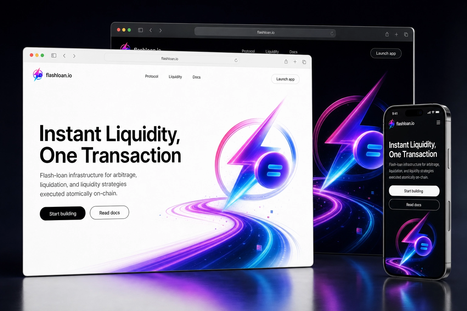 flashloan.io website concept preview