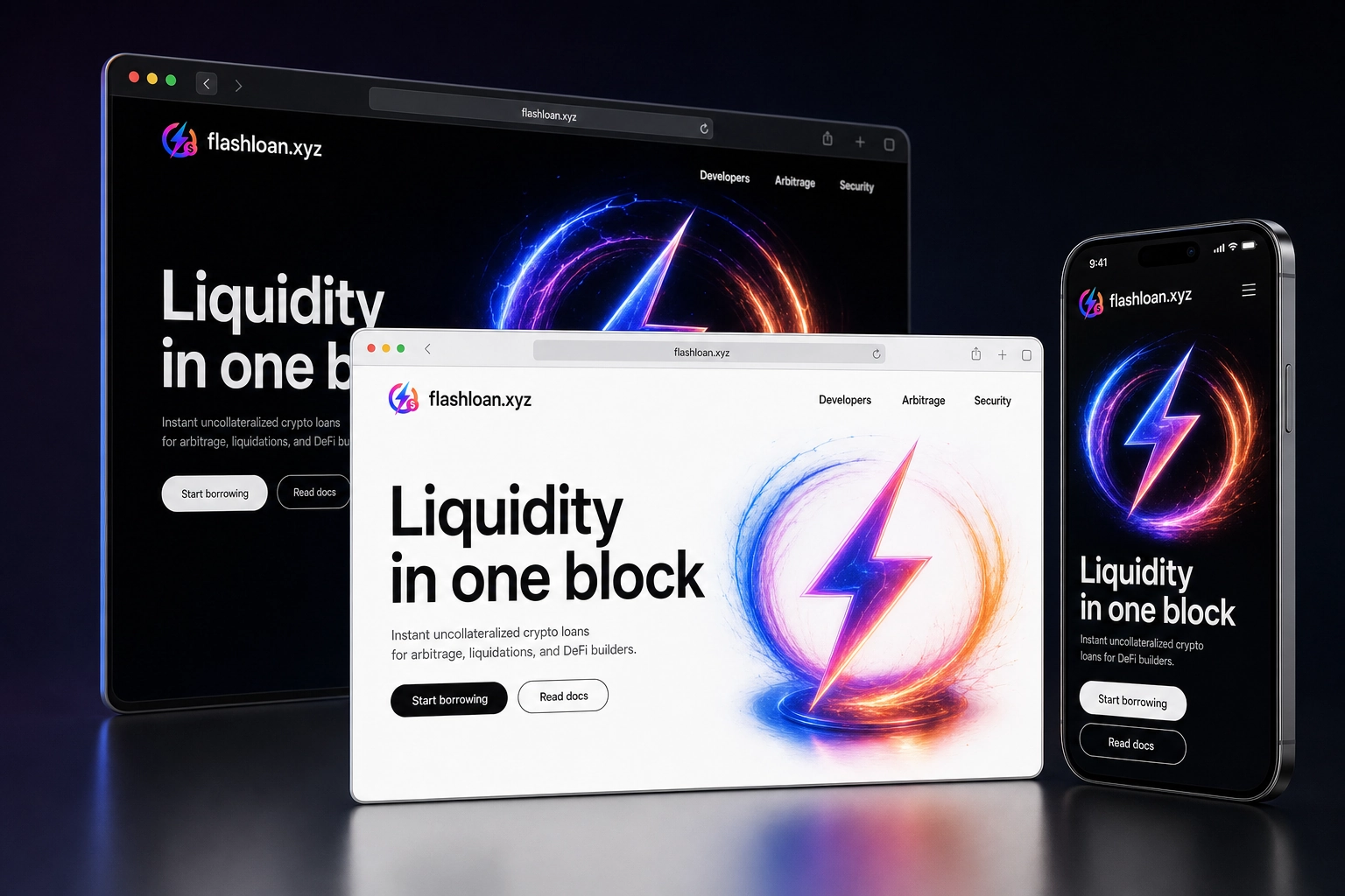 flashloan.xyz website concept preview