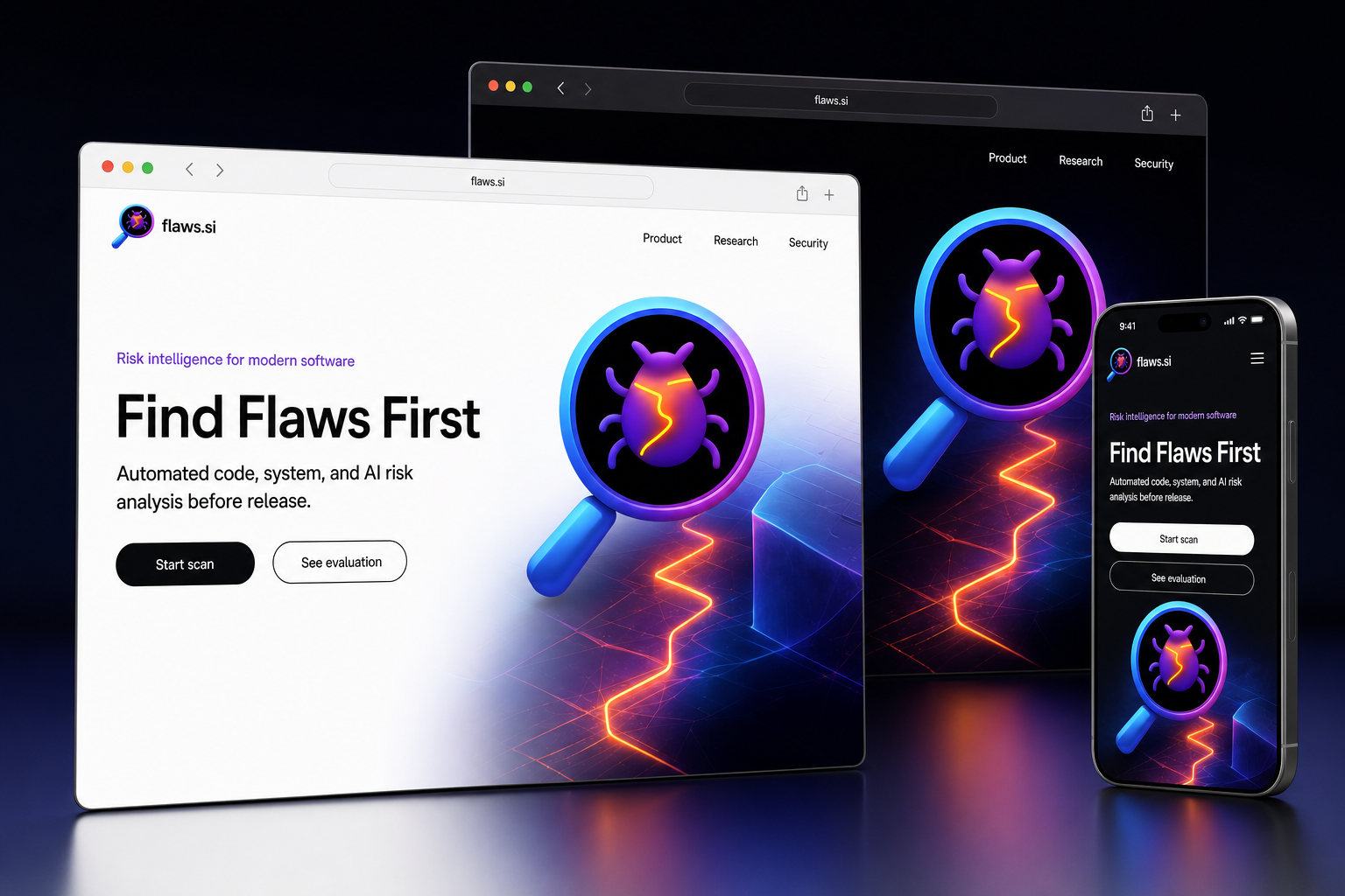 flaws.si website concept preview
