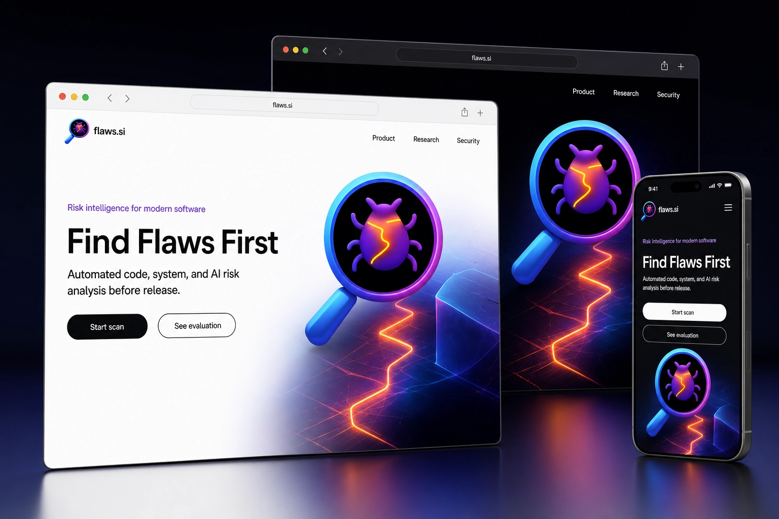 flaws.si website concept preview