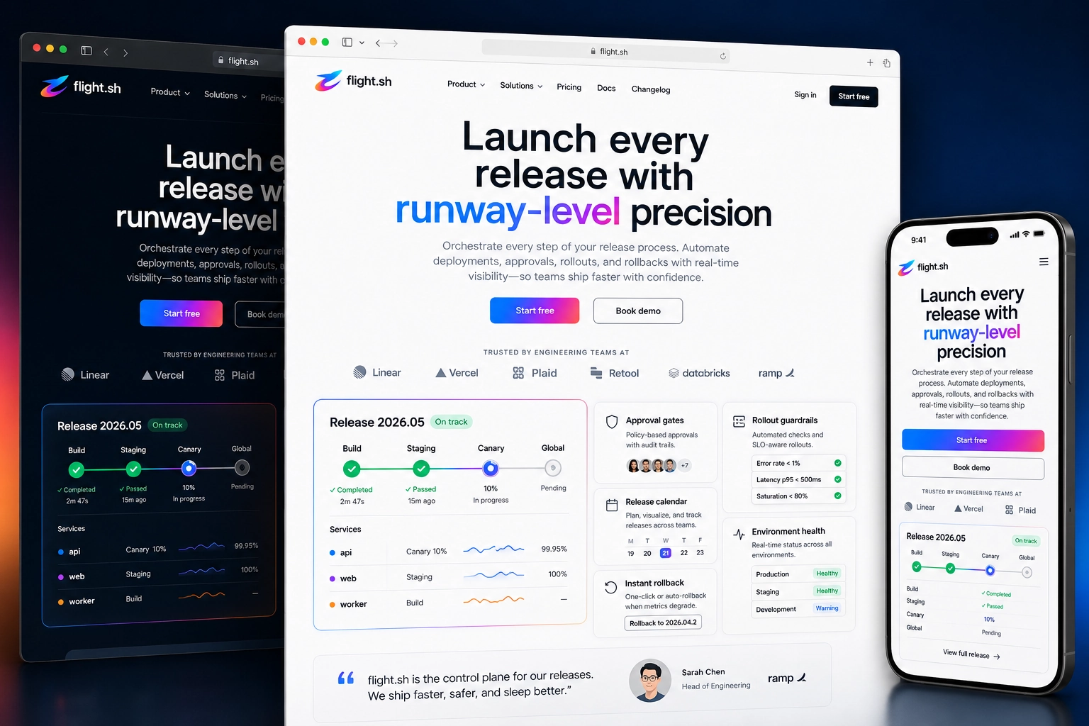 flight.sh website concept preview