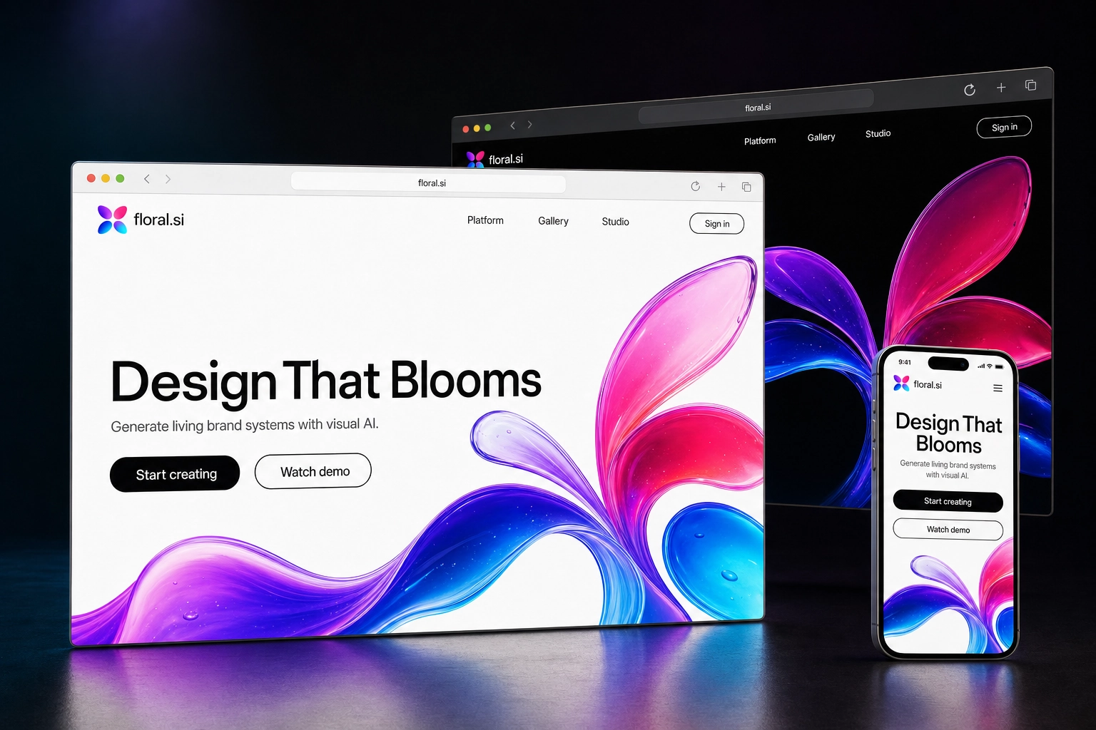 floral.si website concept preview